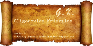 Gligorovics Krisztina névjegykártya